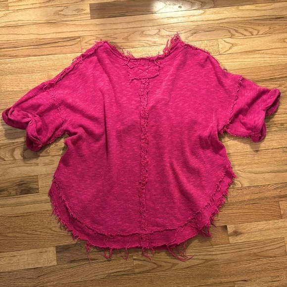 Free people boho fuchsia v- neck tee medium - Picture 8 of 12